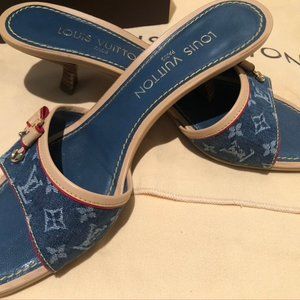 LOUIS VUITTON Blue Denim Monogram Denim Leather